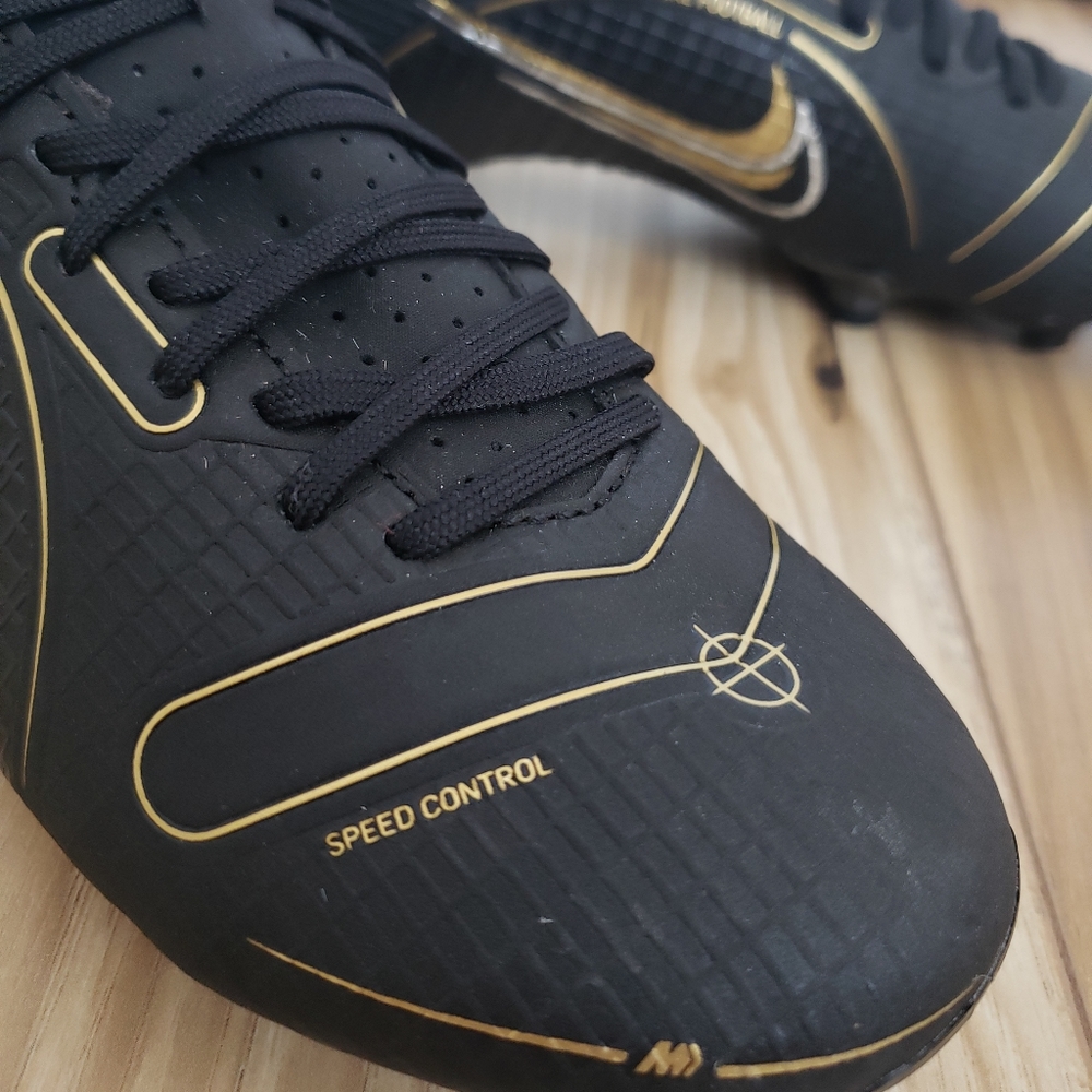Nike Mercurial Vapor 14 Academy FG/MG DJ2869-007 Soccer Cleats Black Gold Sz 4.5 - Picture 2 of 9